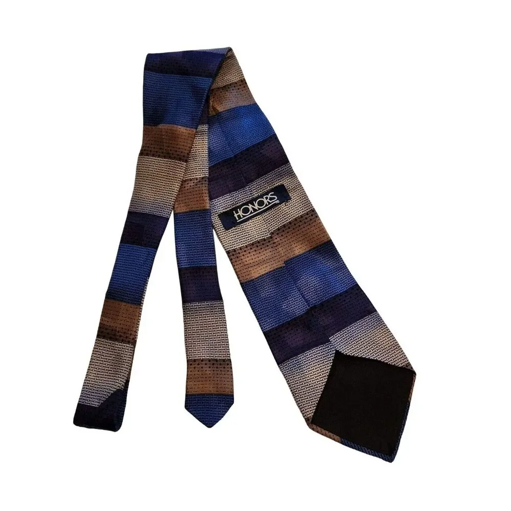 #6630 Honors blue silk mens necktie